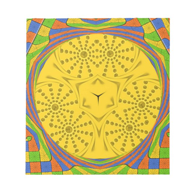 Egyptian Motif Art Print Checkered Frame Design Notepad (Front)