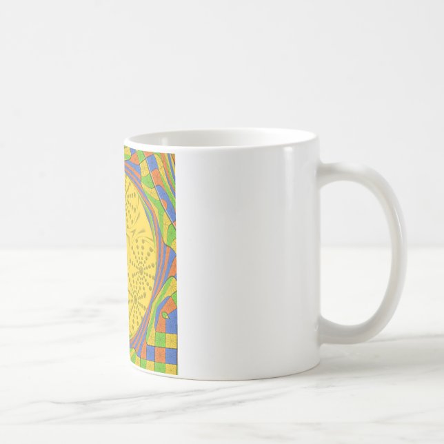 Egyptian Motif Art Print Chequered Frame Design Coffee Mug (Right)