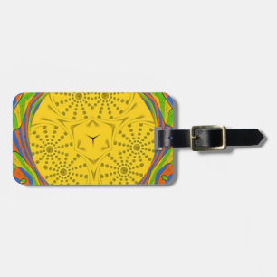 Egyptian Motif Art Print Chequered Frame Design Luggage Tag