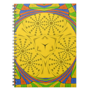 Egyptian Motif Art Print Chequered Frame Design Notebook