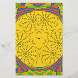 Egyptian Motif Art Print Chequered Frame Design Stationery