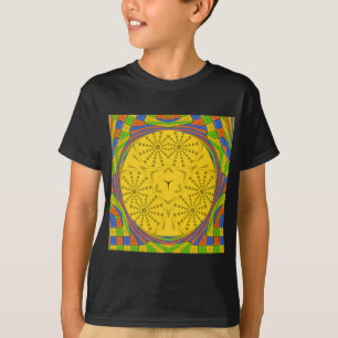 Egyptian Motif Art Print Chequered Frame Design T-Shirt