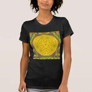 Egyptian Motif Art Print Chequered Frame Design T-Shirt
