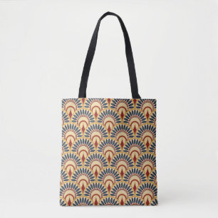 Egyptian Motif Fish Scales Seamless Pattern Tote Bag