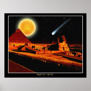 "EGYPTIAN NIGHTS" Sphinx Fantasy Art Poster