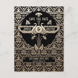 Egyptian Nouveau Wedding Save the Date Postcards