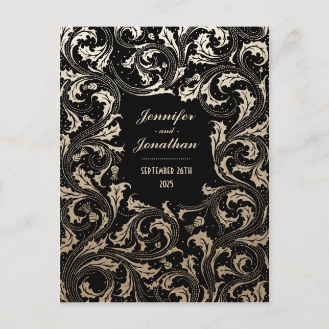 Egyptian Nouveau Wedding Save the Date Postcards (Front)