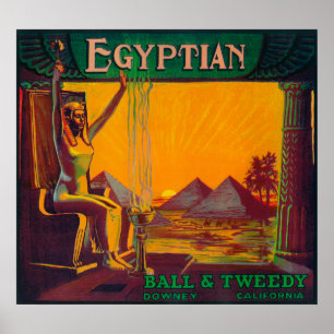 Egyptian Orange LabelDowney, CA Poster