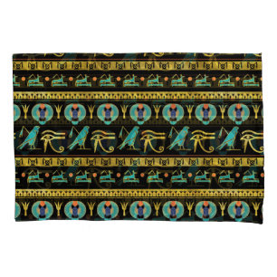Egyptian Ornament Symbols Pattern Pillowcase