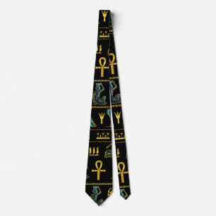 Egyptian  Ornament Symbols Pattern Tie