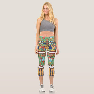 Egyptian Ornament Vintage Collection Capri Leggings