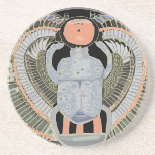 Egyptian Pastel Coloured Scarab Beetle Coaster