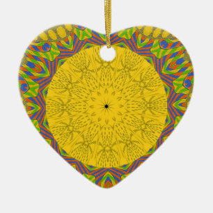 Egyptian Pattern Art Print Ceramic Tree Decoration