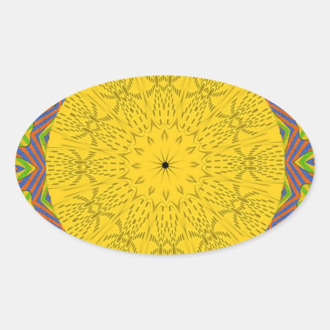Egyptian Pattern Art Print Oval Sticker (Front)
