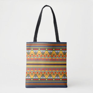 Egyptian Pattern Tote Bag - Ancient Art Style