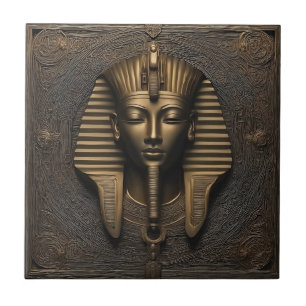 Egyptian Pharaoh Bronze Gold Decorative Tile