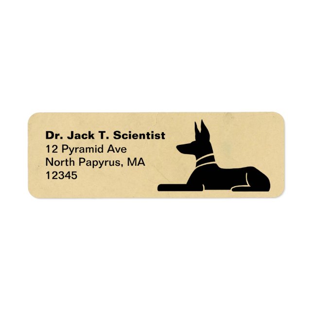Egyptian Pharaoh Hound Hieroglyph Return Address (Front)