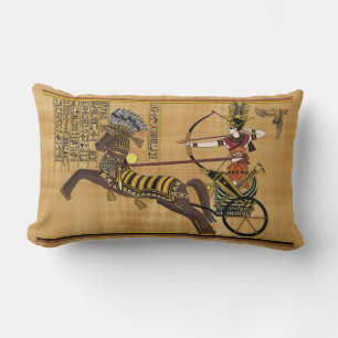 Egyptian Pharaoh Ramesses II & Chariot at Kadesh Lumbar Cushion