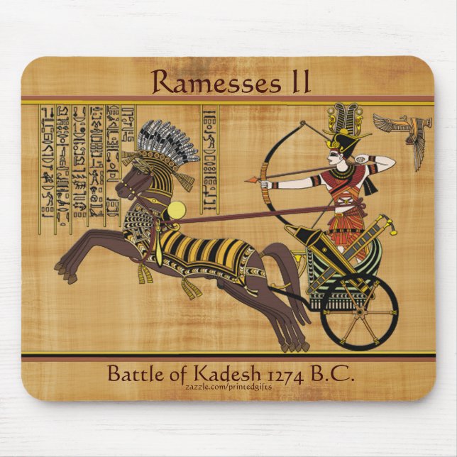 Egyptian Pharaoh Ramesses II & Chariot at Kadesh Mouse Mat (Front)