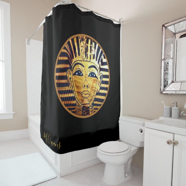 Egyptian Pharaoh Theme Shower Curtain (In Situ)