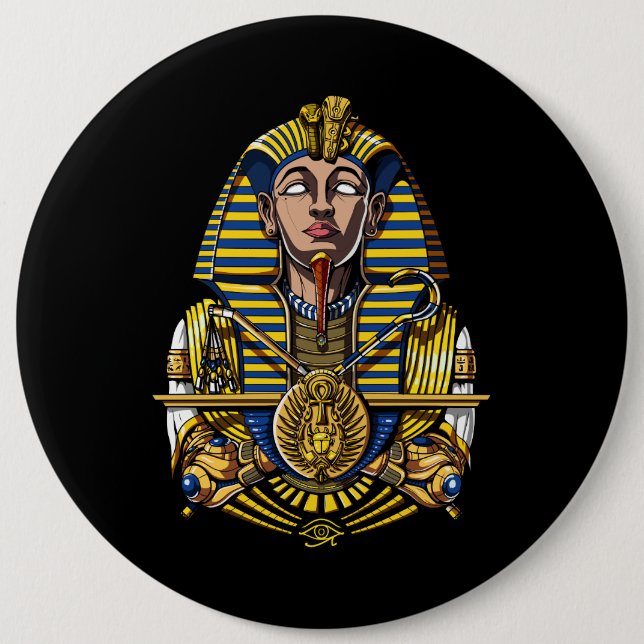 Egyptian Pharaoh Tutankhamun King Tut 6 Cm Round Badge (Front)