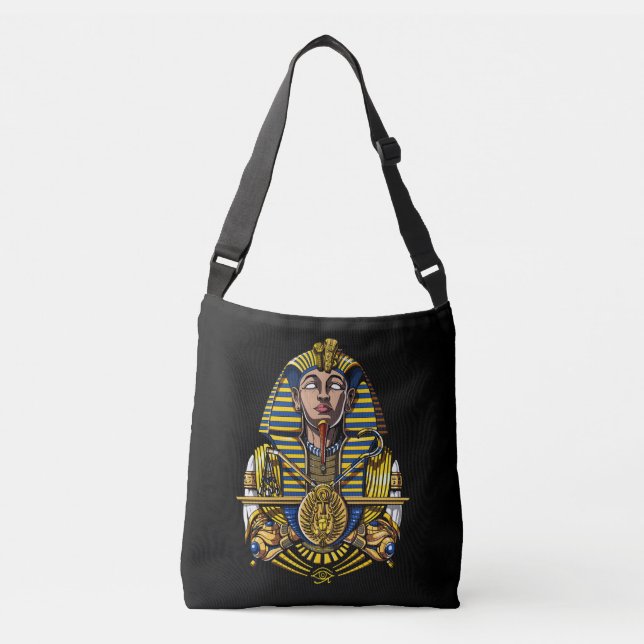 Egyptian Pharaoh Tutankhamun King Tut Crossbody Bag (Front)