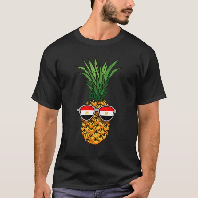 Egyptian Pineapple Egypt Flag Sunglasses Summer Ti T-Shirt (Front)