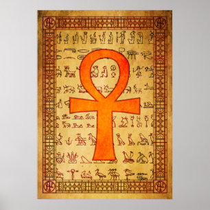 Egyptian Poster - Ankh Cross