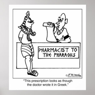 Egyptian Prescription Written In Poster