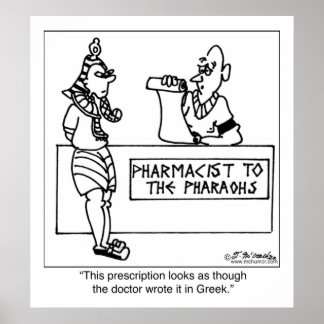 Egyptian Prescription Written In Poster