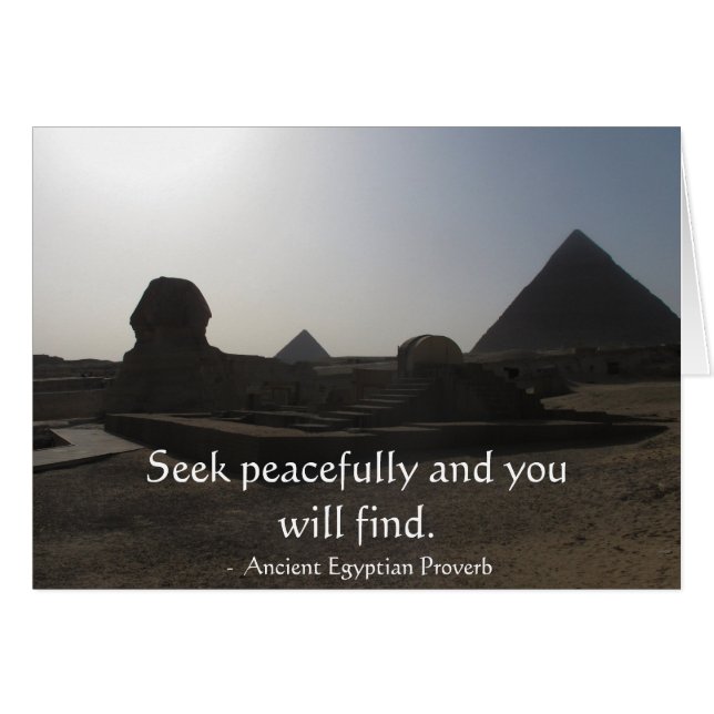 Egyptian Proverb about PEACE (Front Horizontal)