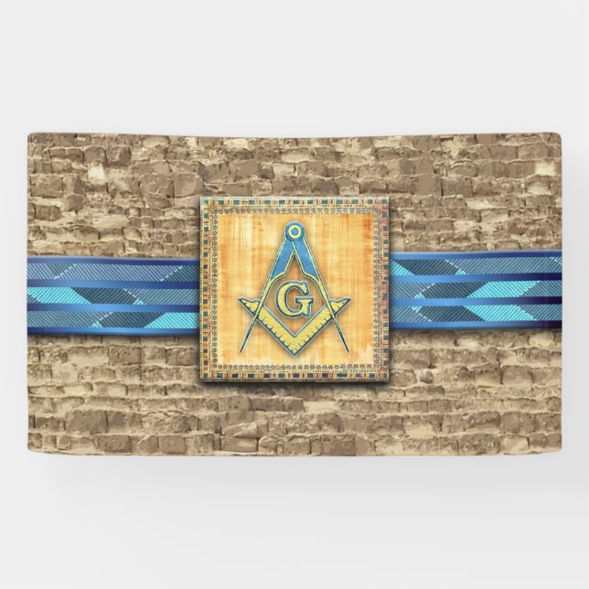Egyptian Pyramid Square Compass Banner (Horizontal)