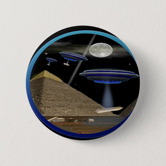 Egyptian pyramids 6 cm round badge (Front)