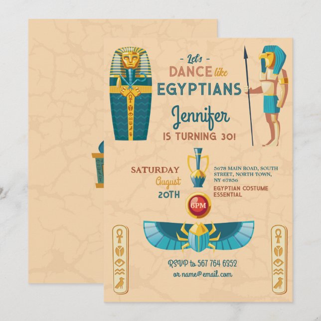 Egyptian Pyramids Birthday Pharaohs Invite (Front/Back)