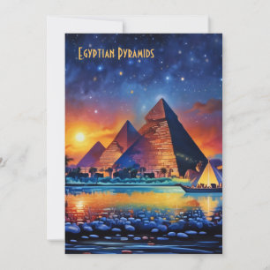 Egyptian pyramids Flat Holiday Card
