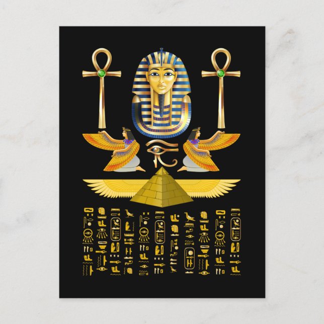 Egyptian Pyramids King Tut Pharaoh Tutankhamun Postcard (Front)