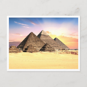 Egyptian pyramids landscape postcard