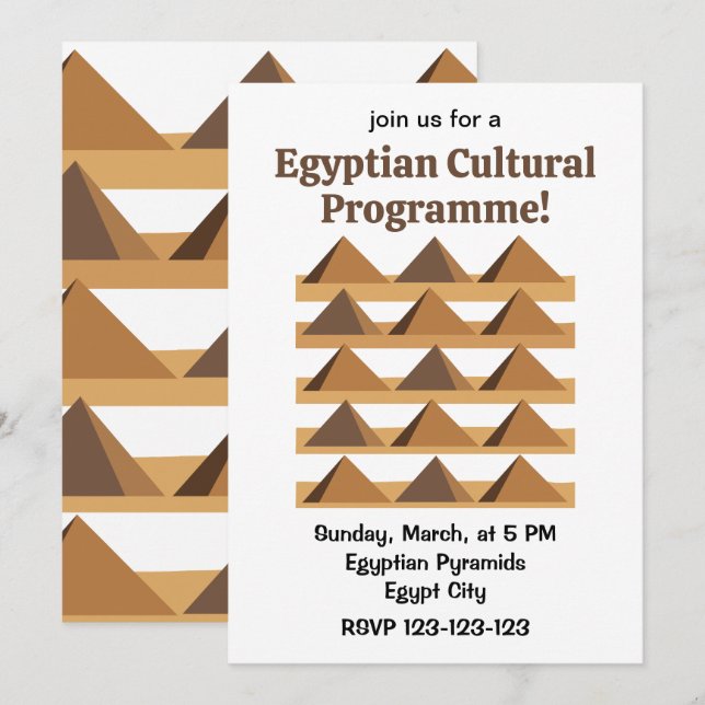Egyptian Pyramids Pattern Cultural Programme  (Front/Back)