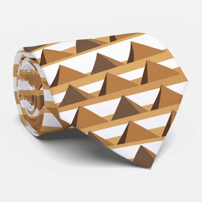 Egyptian Pyramids Pattern Tie (Rolled)