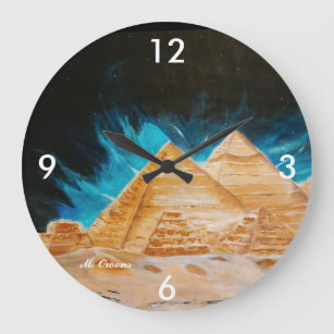 Egyptian Pyramids Round Clock