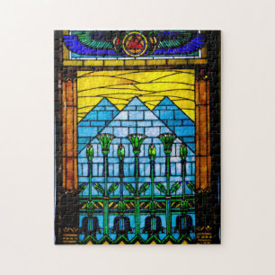 Egyptian Pyramids Stained Glass Jigsaw Puzzle