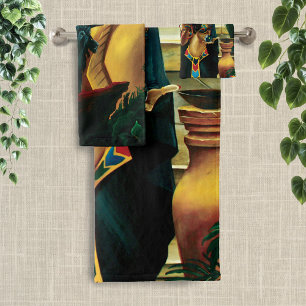 Egyptian Queen Cat Dragon Bath Towel Set