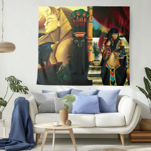 Egyptian Queen Cat Dragon Tapestry