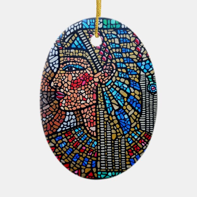 Egyptian Queen Ceramic Tree Decoration (Front)