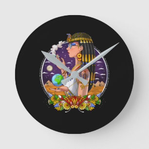 Egyptian Queen Cleopatra Round Clock