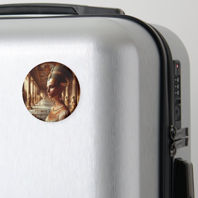 Egyptian Queen Majestic Art: Ancient Royalty Gold Magnet (In Situ (Luggage))