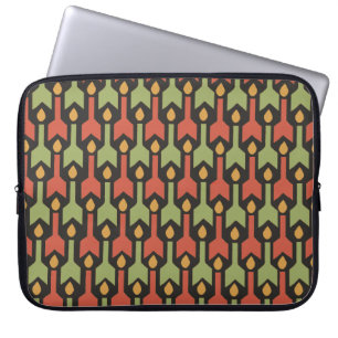 Egyptian Red Green Arrow Pattern Laptop Sleeve