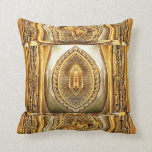 Egyptian Romance on Gold/White/Brown Cushion
