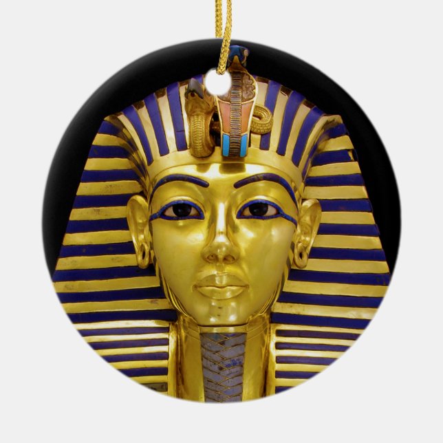 Egyptian Royal Golden Mask Ceramic Tree Decoration (Front)