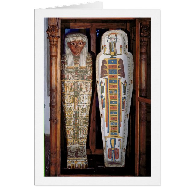 Egyptian sarcophagus covered with hieroglyphics (p (Front)